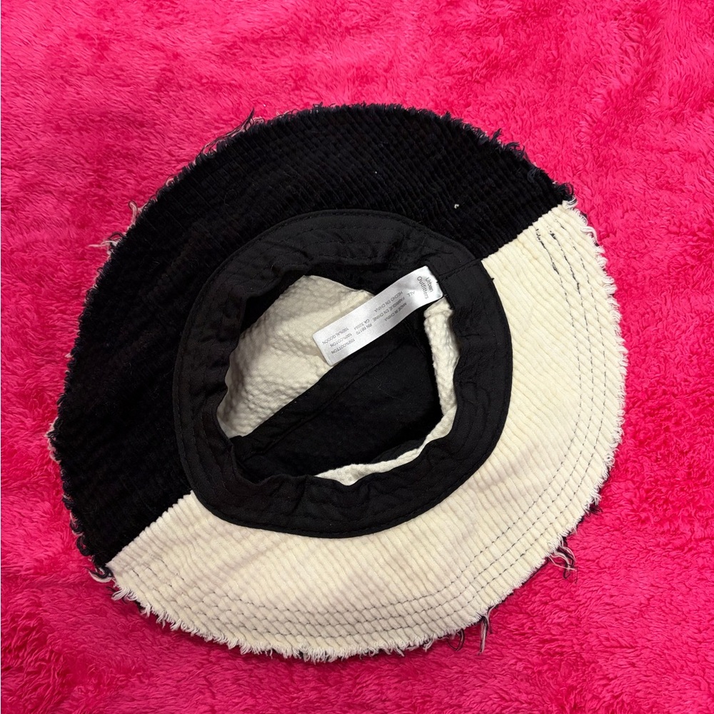 4/$30 Black and White Corduroy Bucket Hat - Picture 3 of 4
